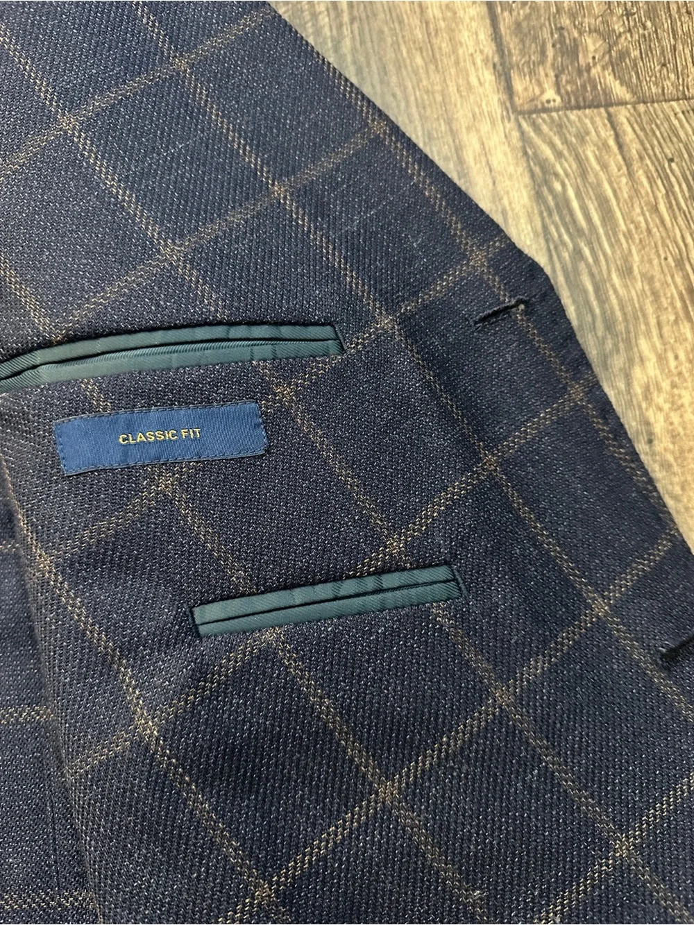 Stafford 60% Wool 40% Cotton Classic Fit Sport Coat Blazer Men’s 48 L Navy